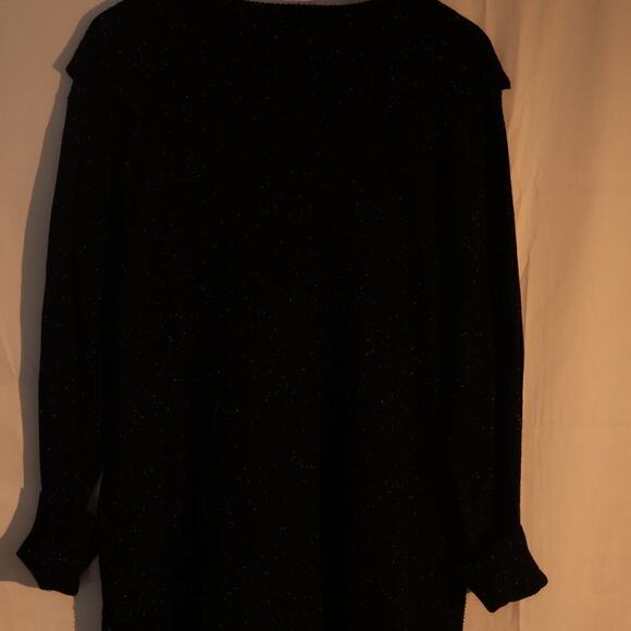 Calvin Klein Black Tunic White dots Pullover Top Asymmetric Hem - Picture 10 of 16